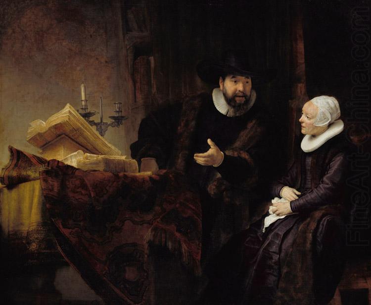 REMBRANDT Harmenszoon van Rijn Double Portrait of the Mennonite Preacher Cornelis Claesz Anslo and his Wife Aeltje Gerritser.Schouten (mk33) china oil painting image